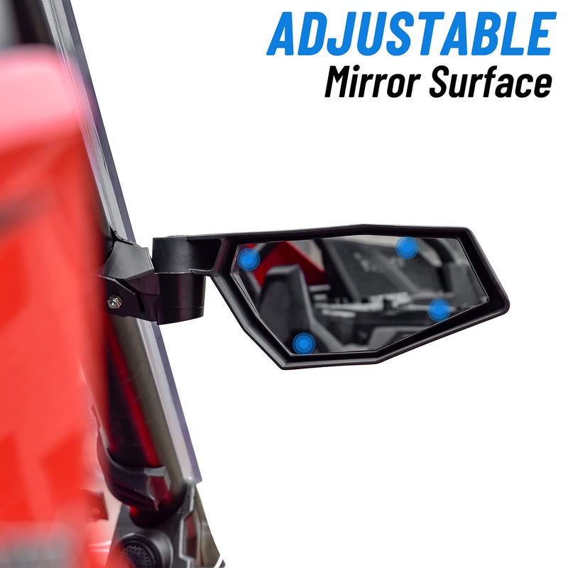 SAUTVS Adjustable Folding Side Rear View Mirrors for RZR PRO XP/PRO S/PRO R/Turbo R, High-Definition Side Mirrors for Polaris RZR PRO XP/PRO R/PRO S/Turbo R 2020-2025 Accessories(#2883762, One Pair) - Image 3